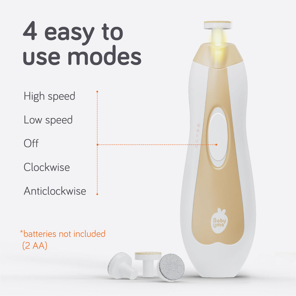 Baby Uma LED Nail Trimmer in use on a squirmy baby.