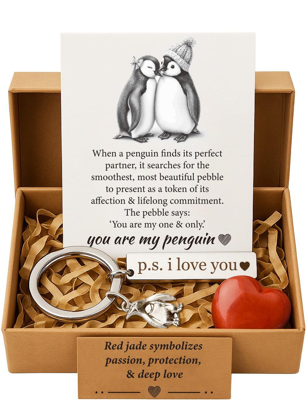 BABYQLO Valentine penguin gift box set displayed for romantic occasions.