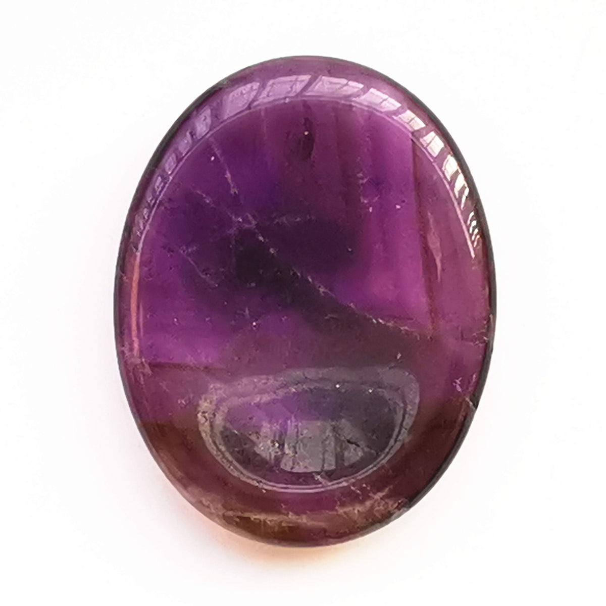 Bacatgem Amethyst thumb worry stone, smooth for anxiety relief and mindful breathing.