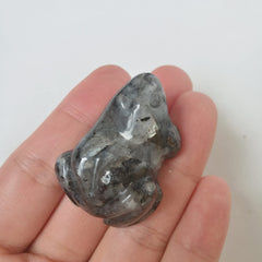 Bacatgem hand-carved Labradorite stone adds unique texture to shelves