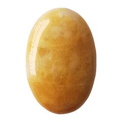 Bacatgem ice yellow jade oval palm stone for calming massage and mindful focus