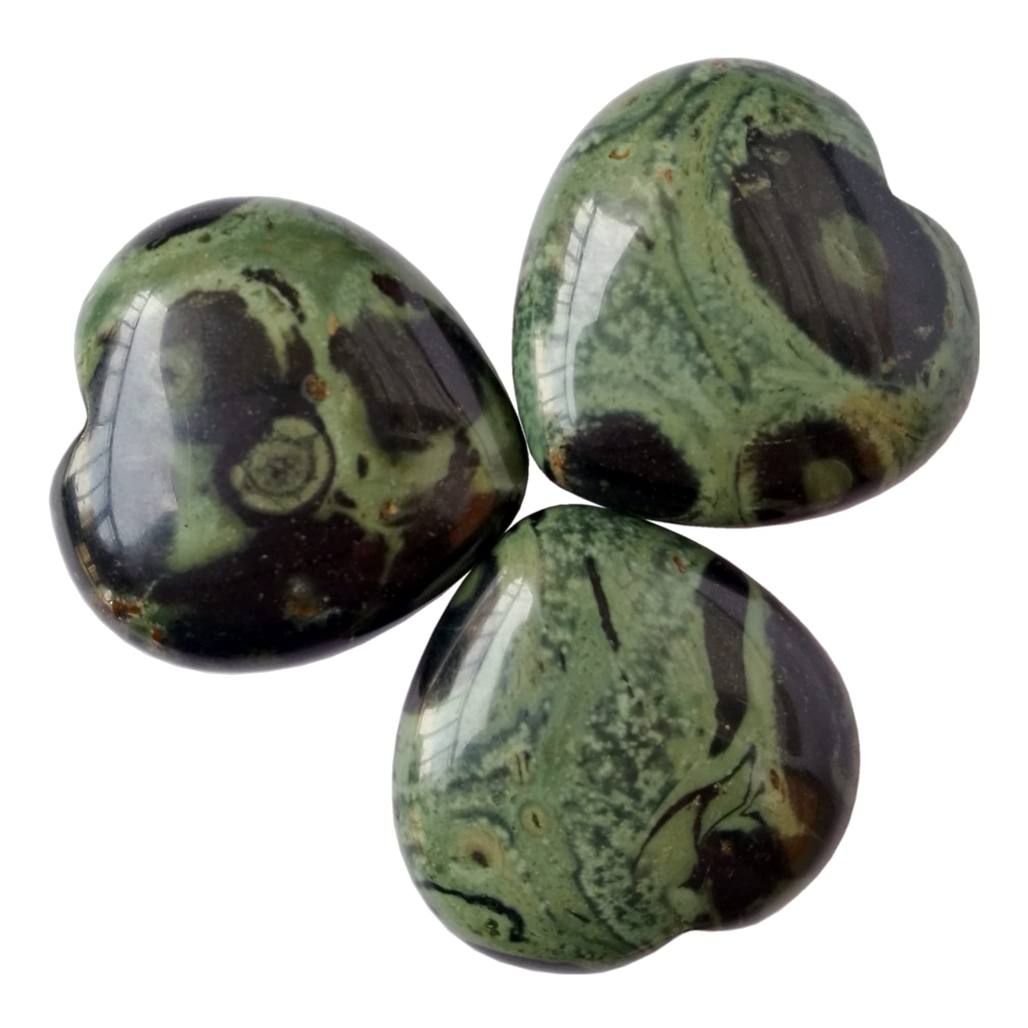 Bacatgem Kambaba Jasper pocket heart stone for meditation and calm