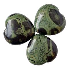 Bacatgem Kambaba Jasper pocket heart stone for meditation and calm