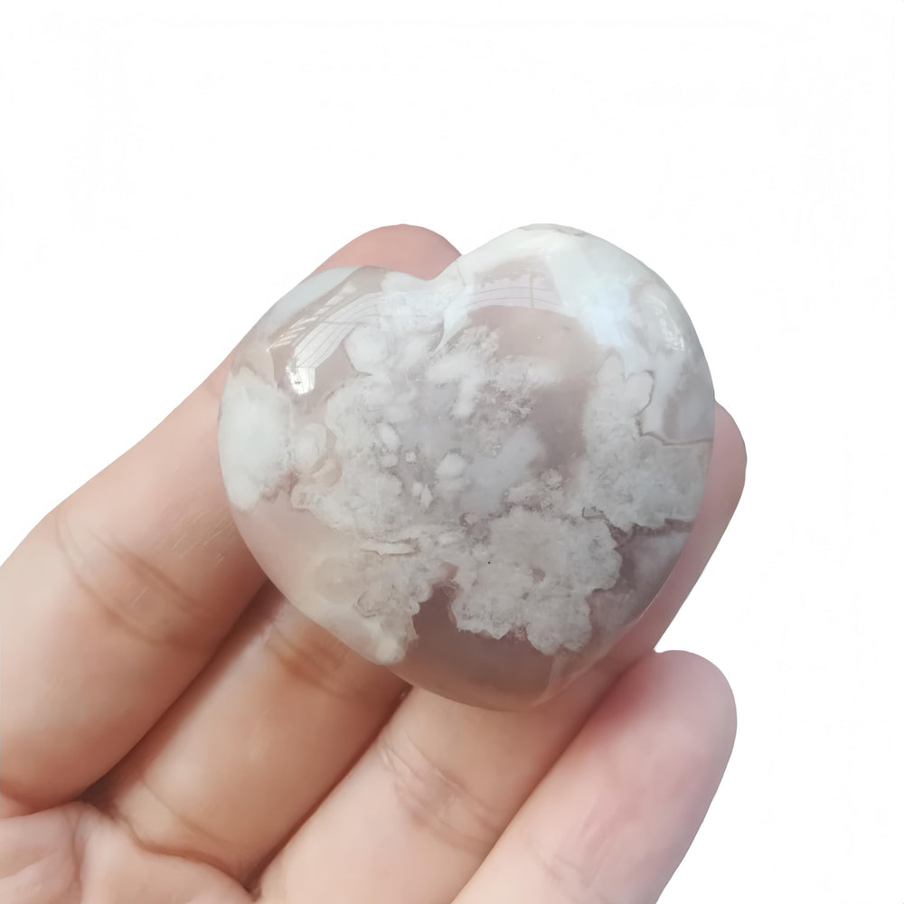 Bacatgem Love Heart Worry Stone carved detail and natural patterns.