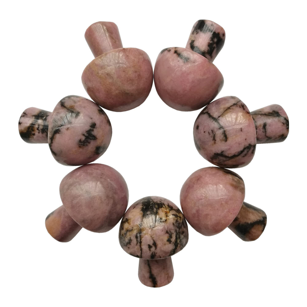 Bacatgem mini quartz mushroom figurine for heart chakra energy and calming ambiance.