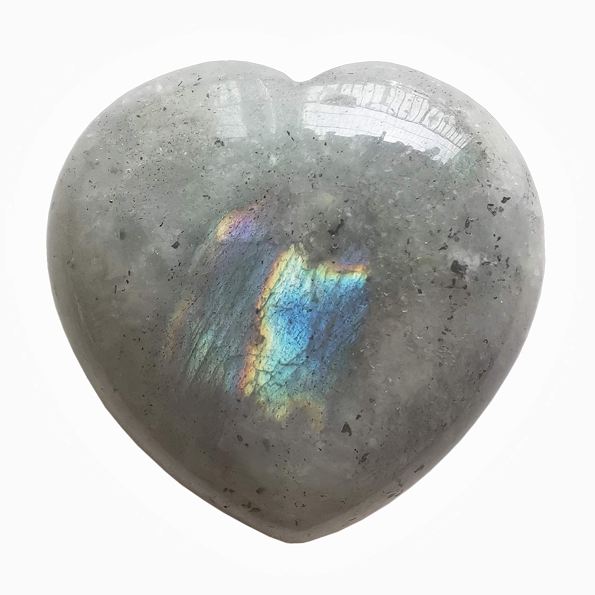 Bacatgem moonstone palm worry stone in heart shape for calming meditation