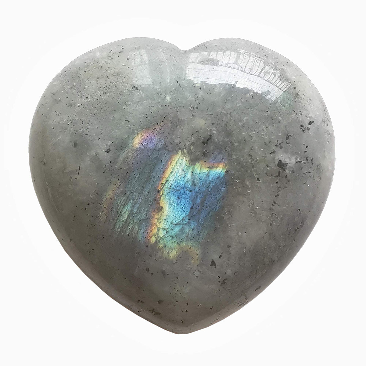 Bacatgem moonstone palm worry stone in heart shape for calming meditation