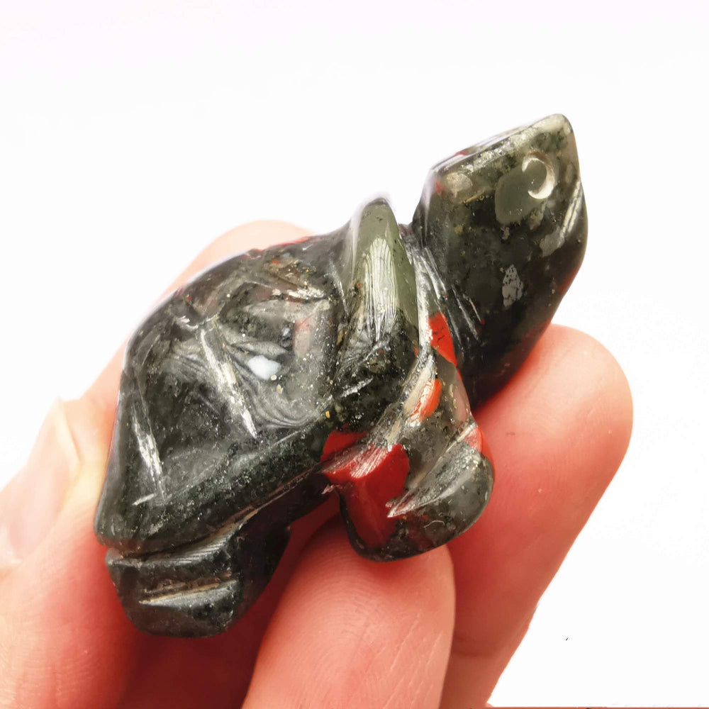 Bacatgem natural crystal tortoise detail highlighting one-of-a-kind grain