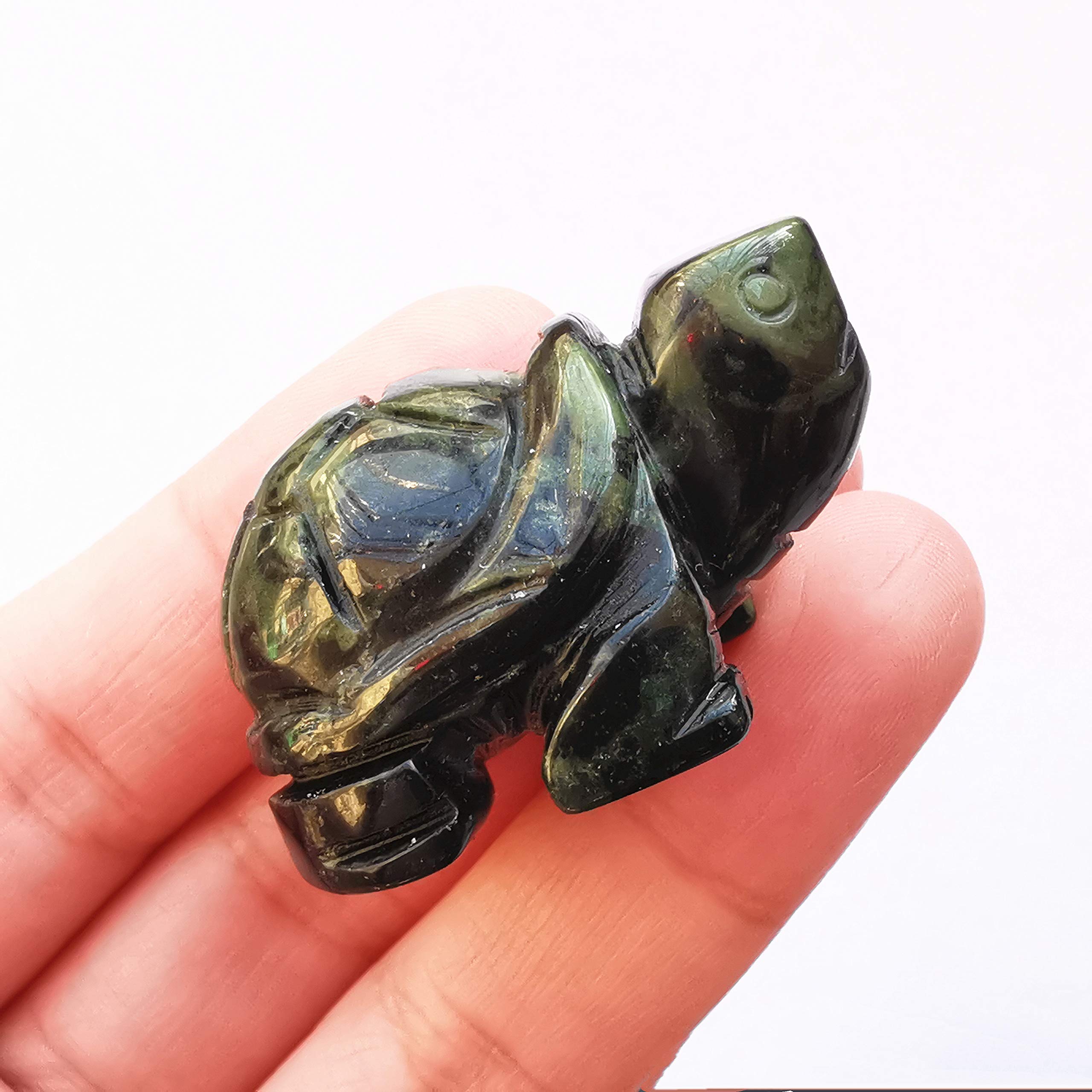 Bacatgem natural stone tortoise sculpture highlighting unique grain for mindful décor