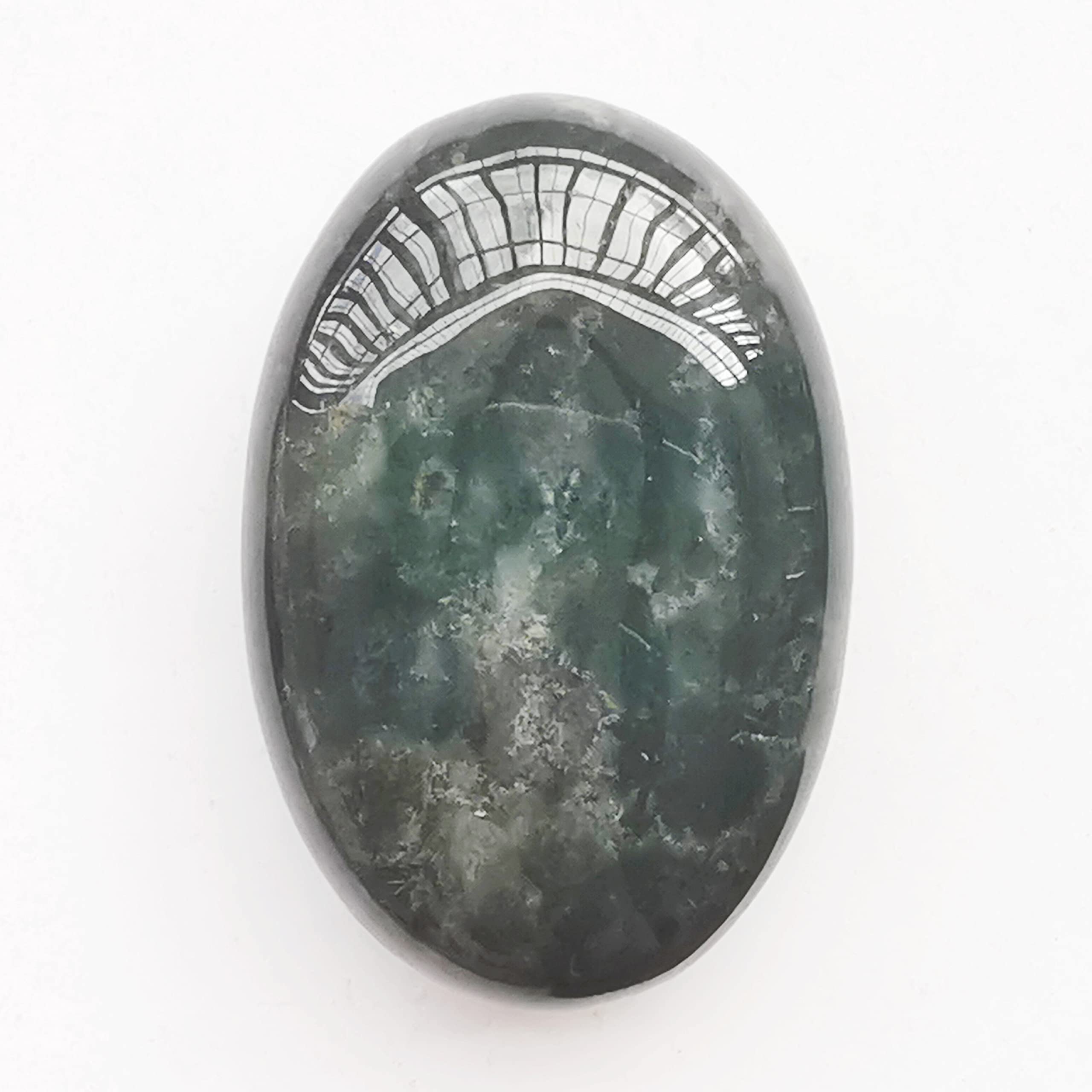Bacatgem Ocean Jasper worry stone in oval shape for meditation and calming energy.