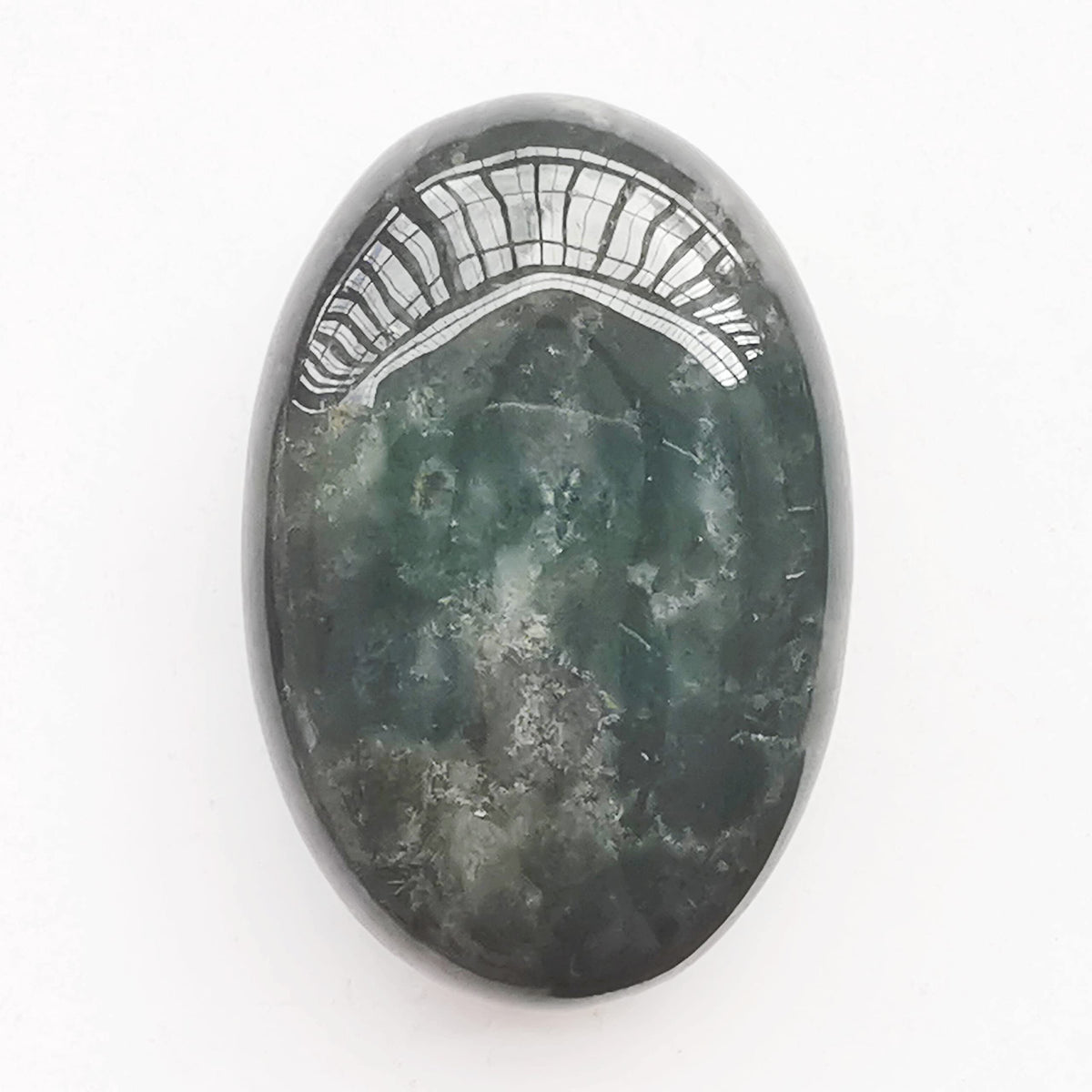 Bacatgem Ocean Jasper worry stone in oval shape for meditation and calming energy.