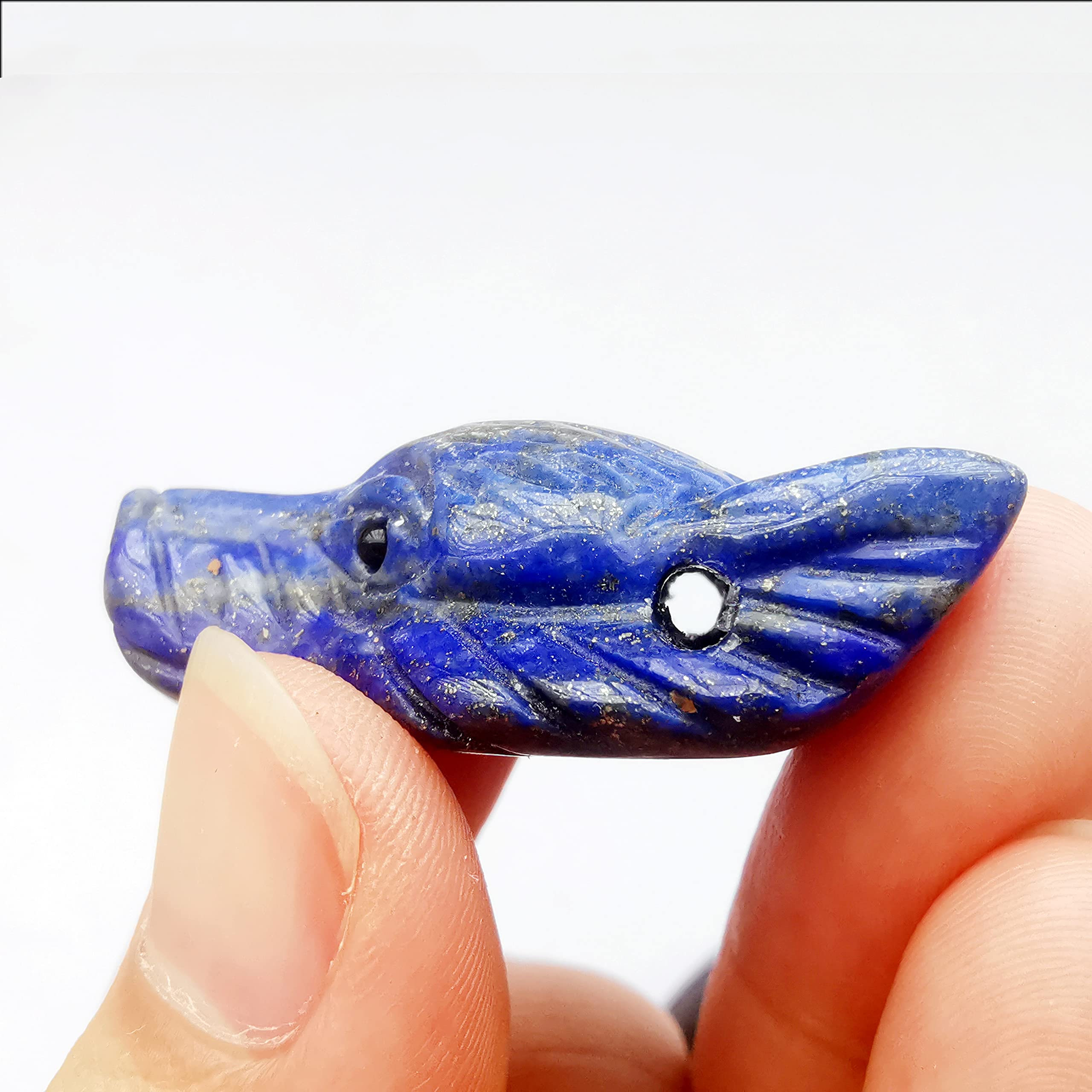 Bacatgem wolf head lapis lazuli pendant ideal for meditation and focus.