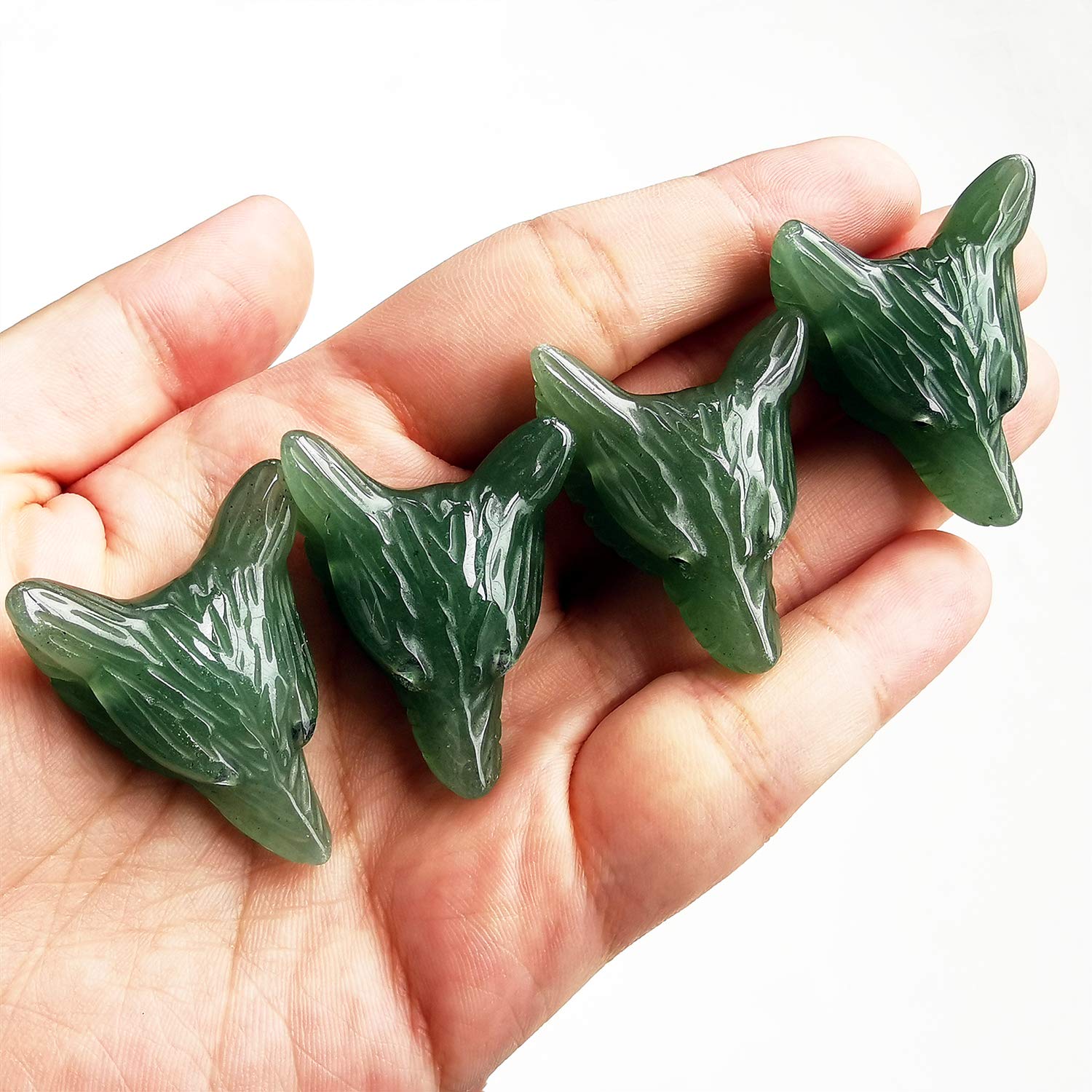 Bacatgem wolf head pendant-ready figurine with through-hole for DIY jewelry.