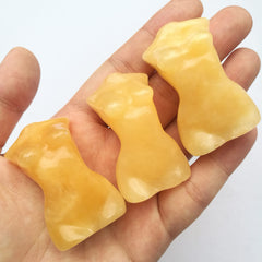 Bacatgem yellow jade figurine handheld aid for relaxation during meditation