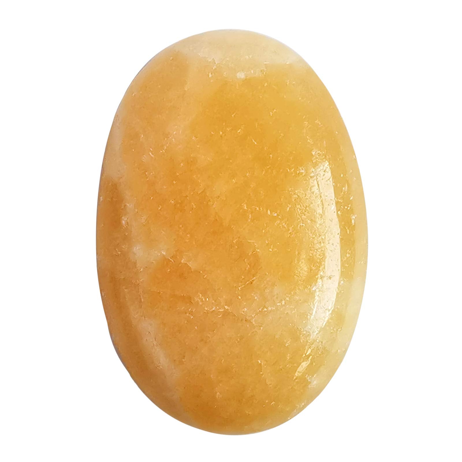 Bacatgem yellow jade oval worry stone for meditation and calm