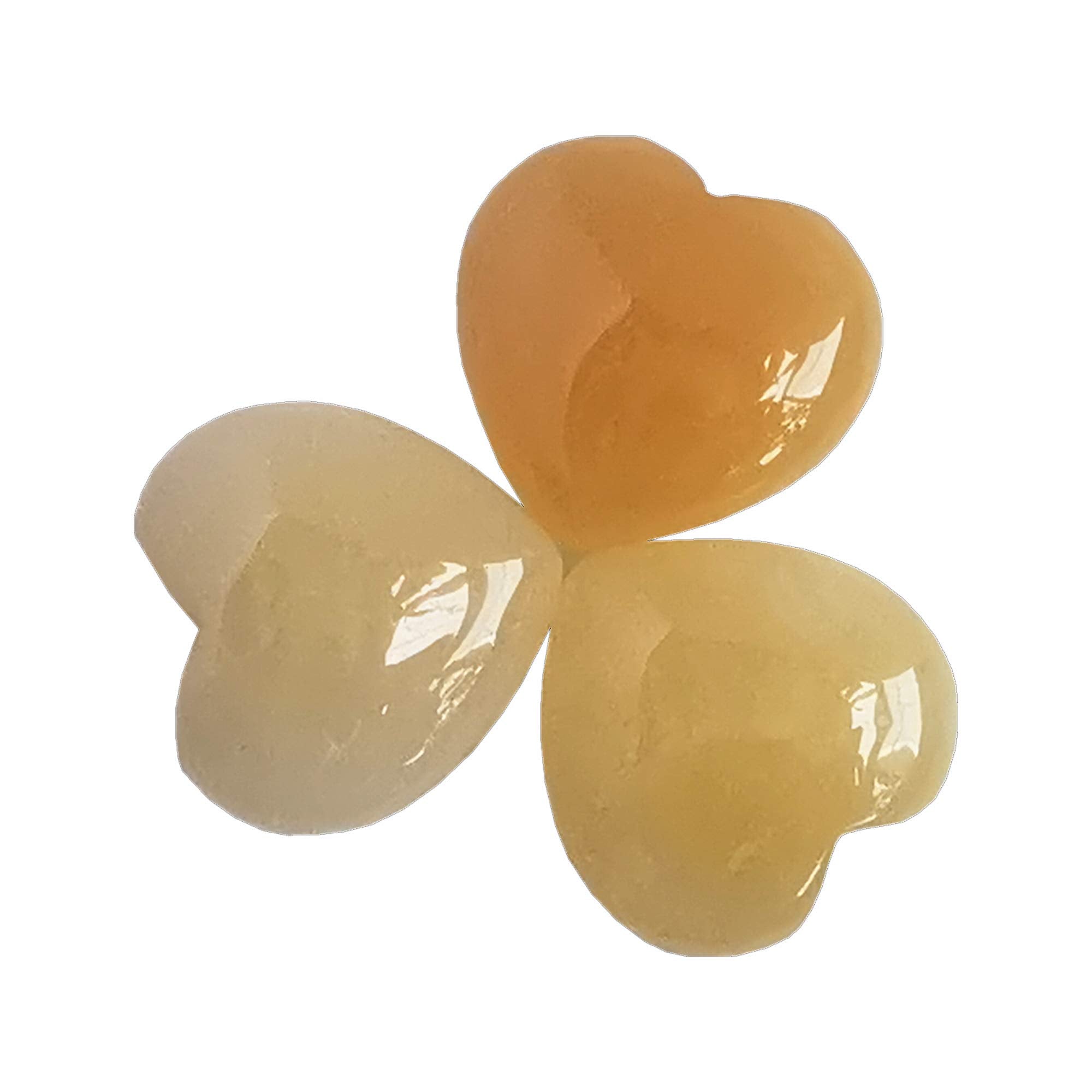 Bacatgem yellow jade pocket heart stone for mindfulness and on-the-go calm