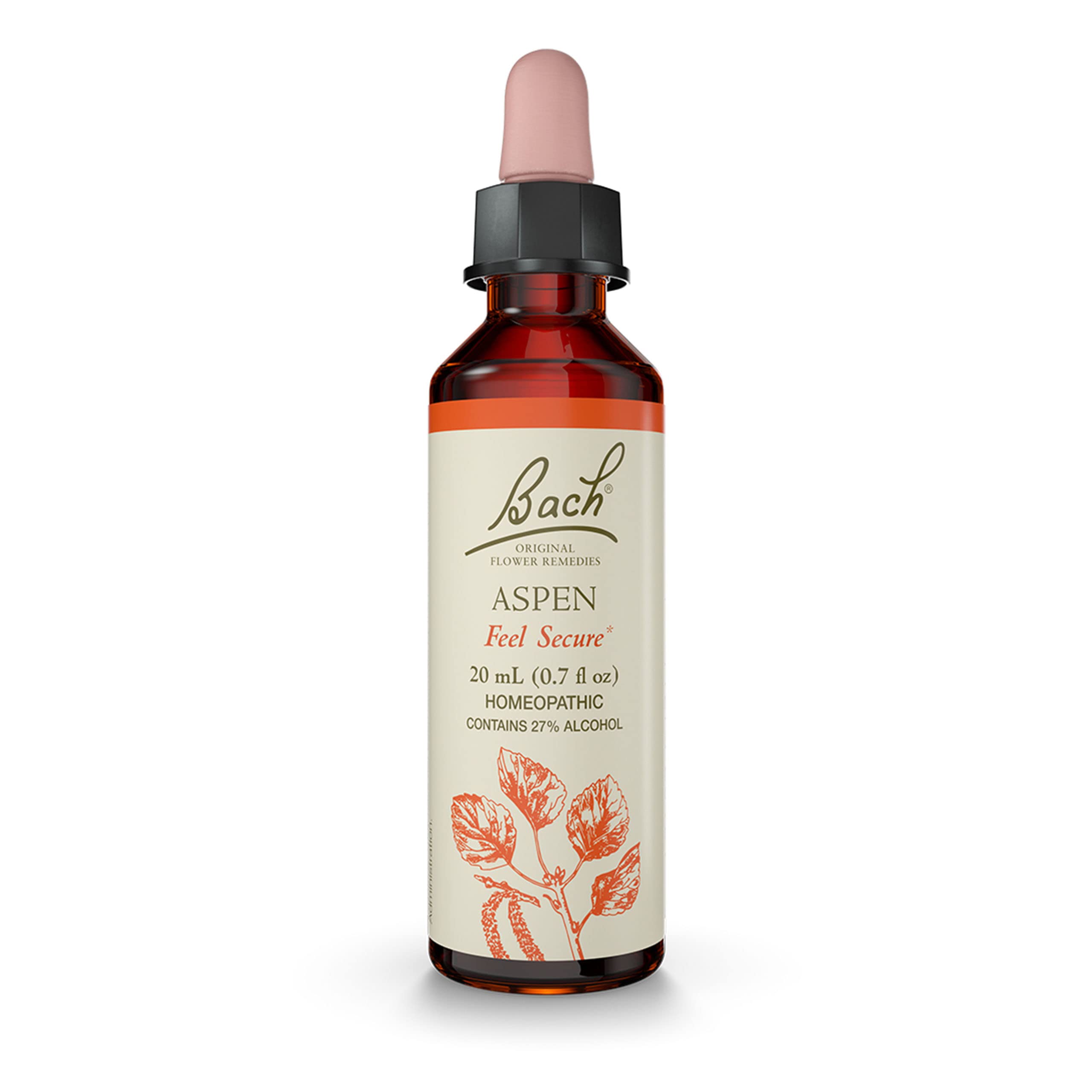Bach Aspen bottle close-up showing a natural remedy for emotional balance