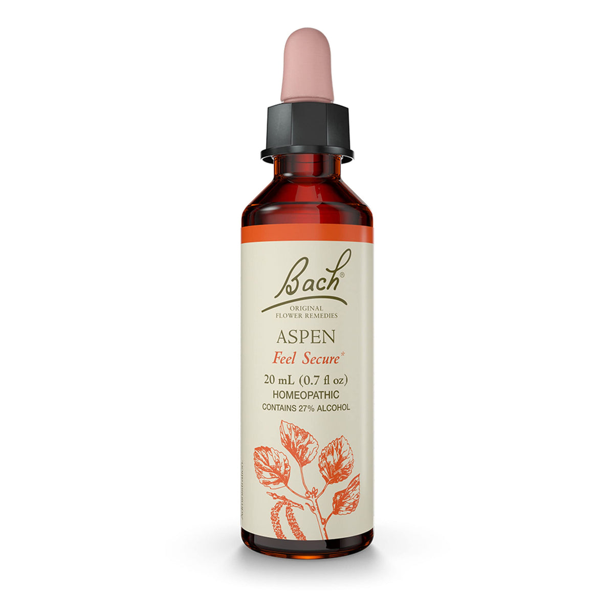 Bach Aspen bottle close-up showing a natural remedy for emotional balance