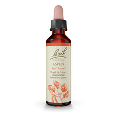 Bach Aspen bottle close-up showing a natural remedy for emotional balance