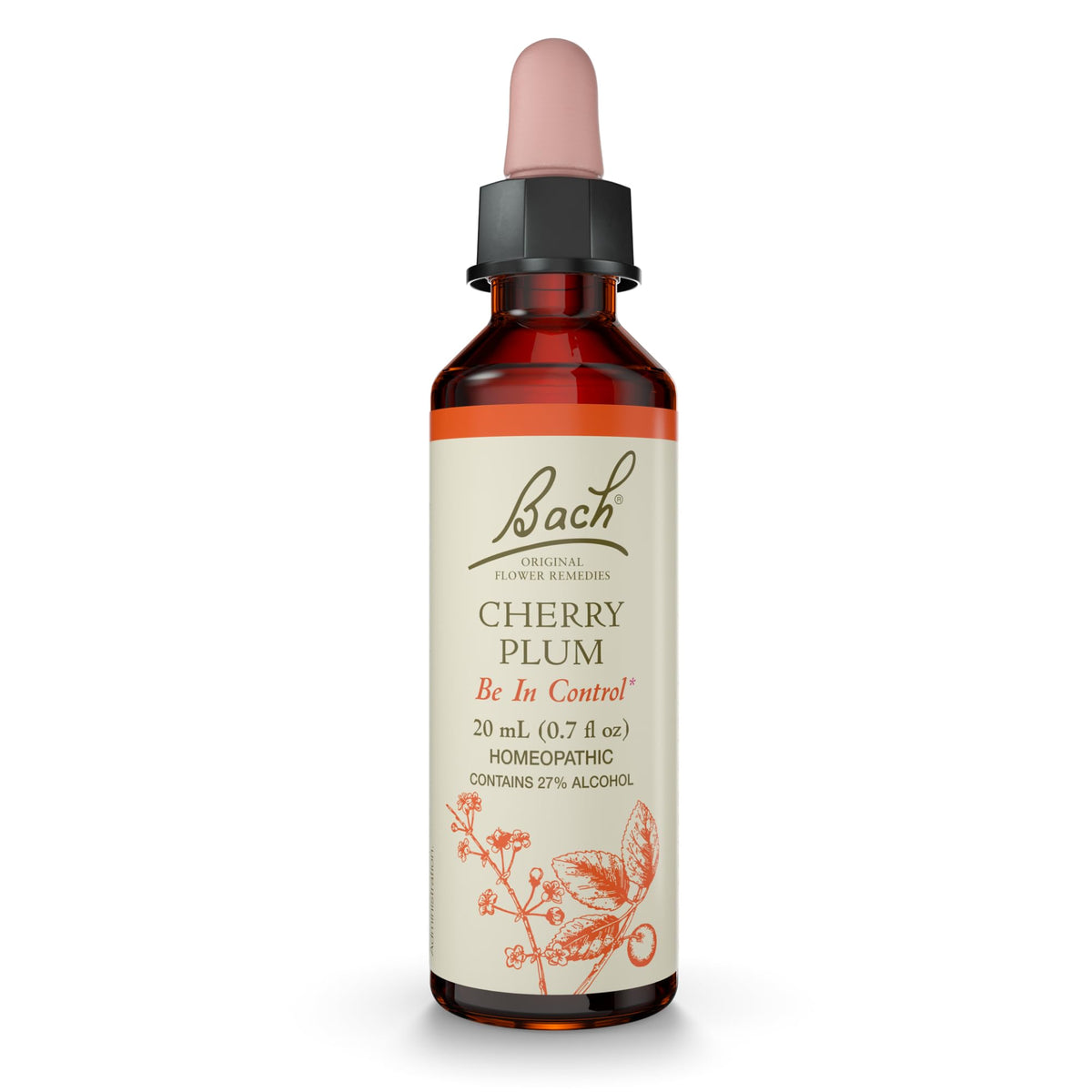 Bach Cherry Plum bottle promotes calm focus during hectic moments.