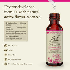 Bach Crab Apple dropper used under the tongue for easy daily administration.