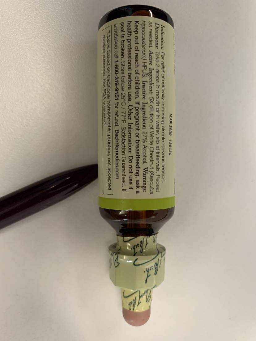 Bach dropper pour closeup emphasizes easy dosing for daily emotional balance.