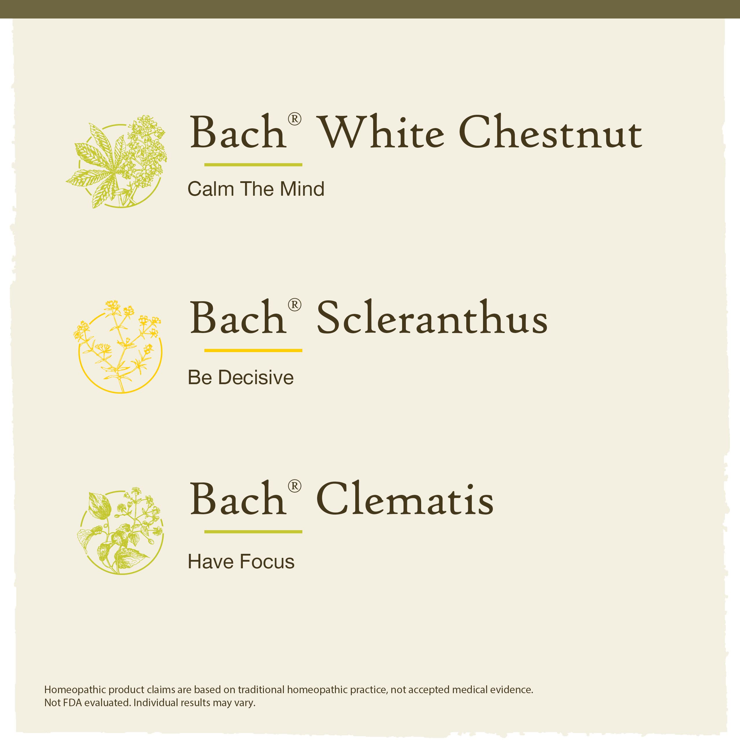Clarity packaging front highlights vegan, natural flower essences for mindfulness.