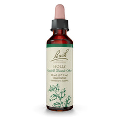 Bach Holly bottle front view for convenient daily emotional balance.