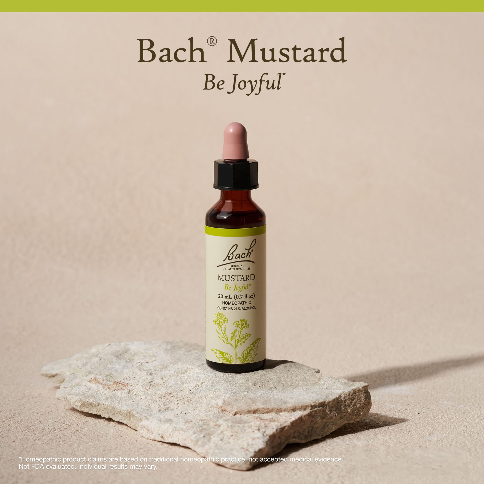 Bach Flower Remedies Mustard beverage-use scenario, easy to mix in drinks.