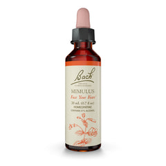 Bach Mimulus bottle with dropper for facing fears and emotional balance.