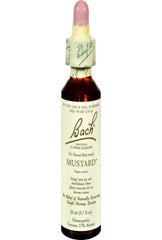 Bach Mustard bottle for joyful mood balance and daily routine.