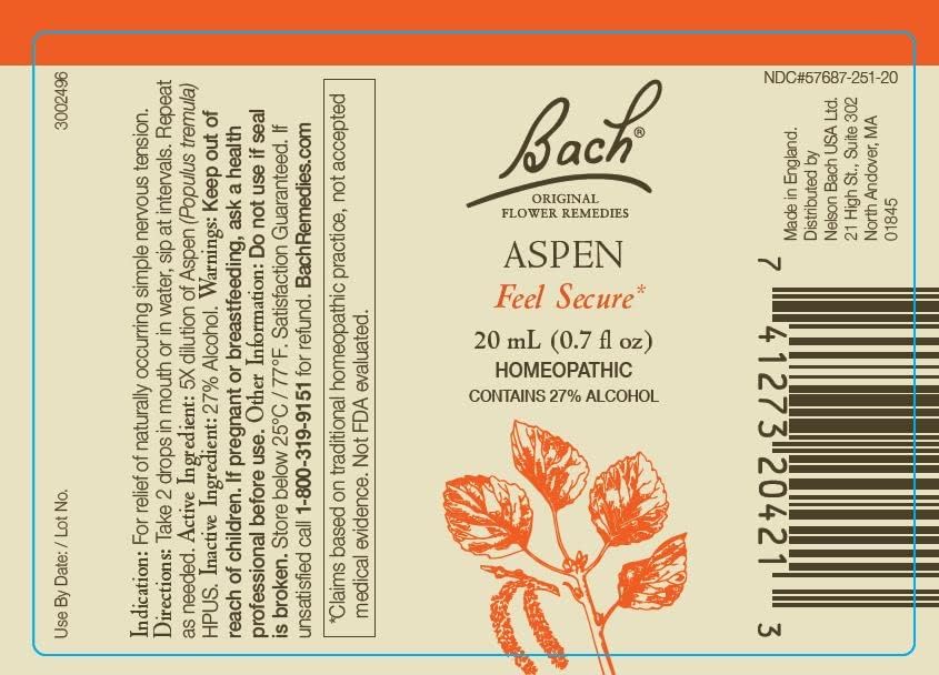 Bach Original Flower Remedies 2-Pack Aspen bottle closeup for inner peace and reassurance.