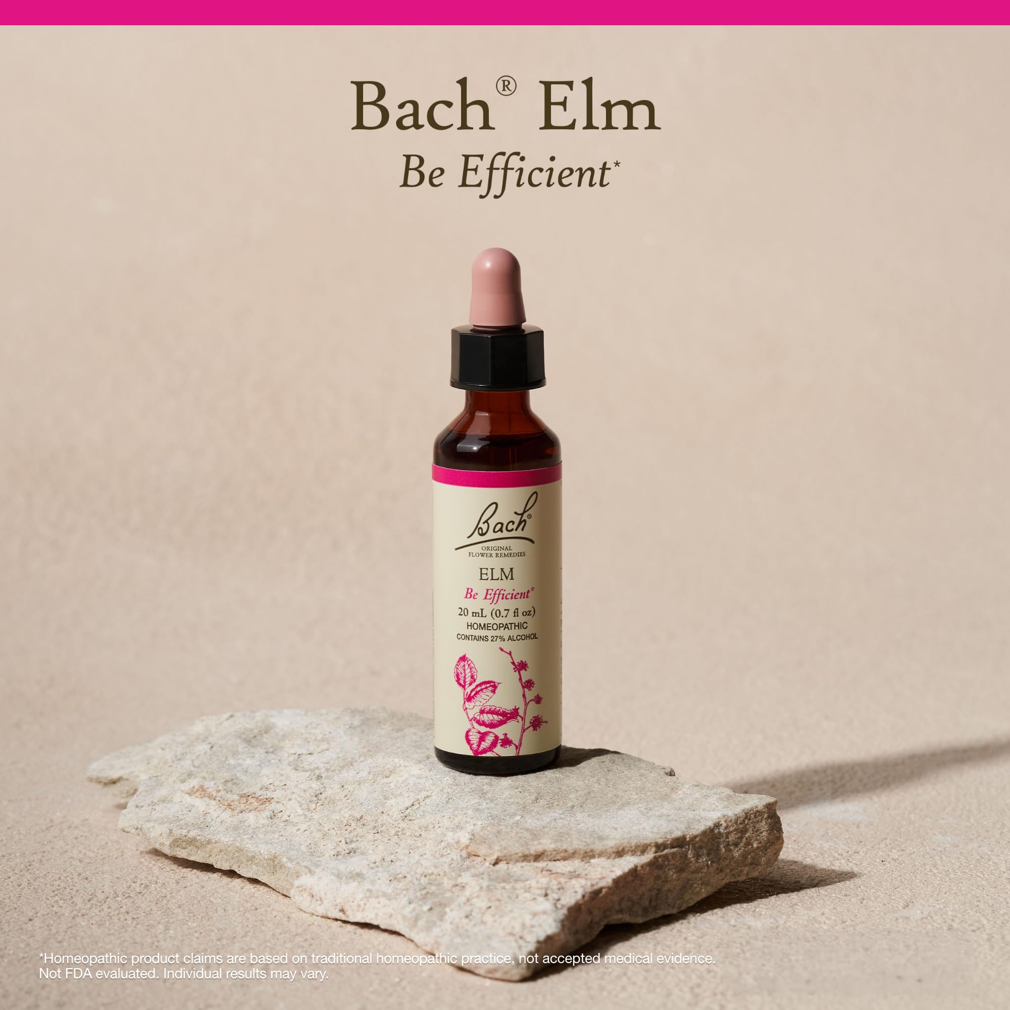 Bach Original Elm packaging arrangement suggests a curated personal remedy collection.