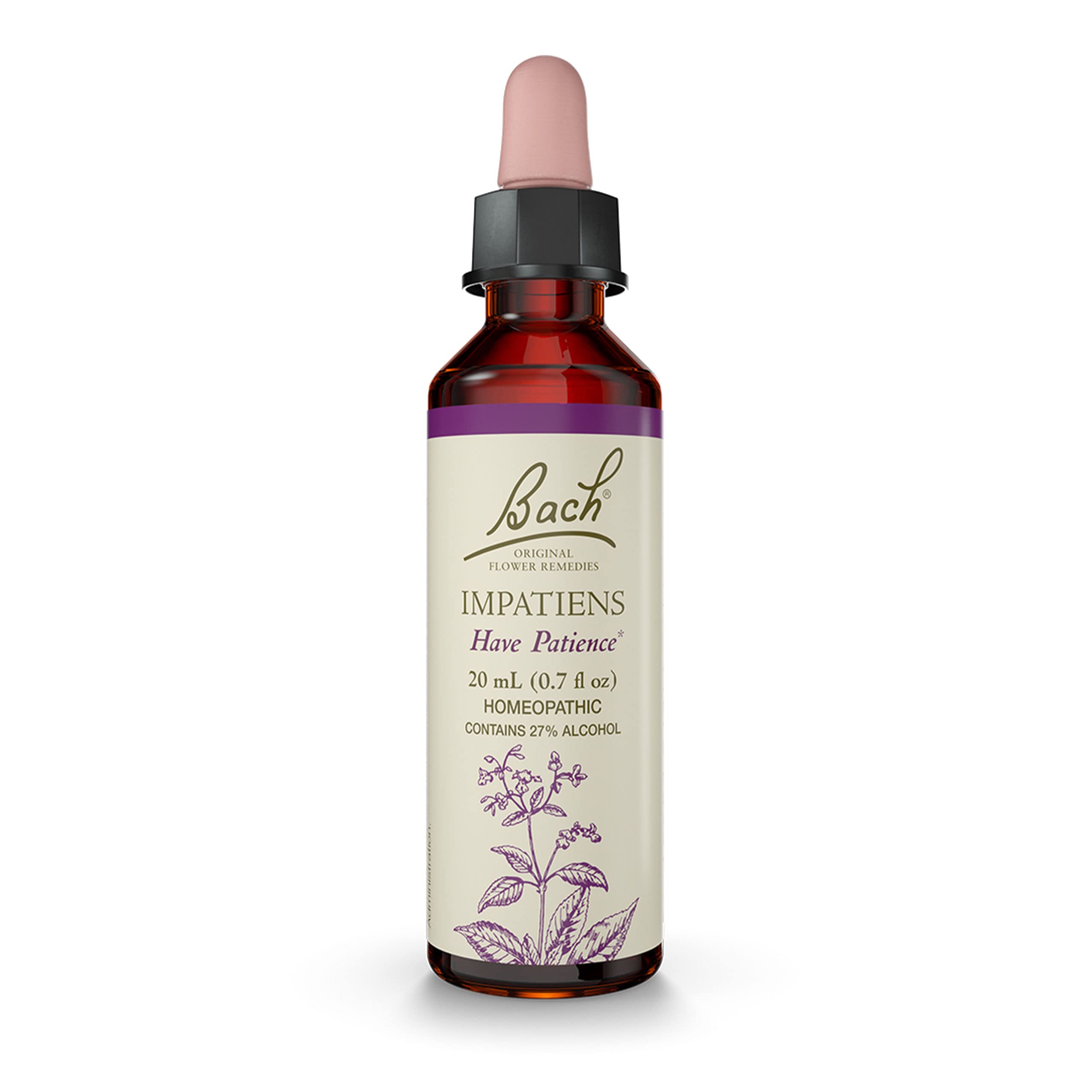 Bach Impatiens bottle pour promotes patience during busy moments