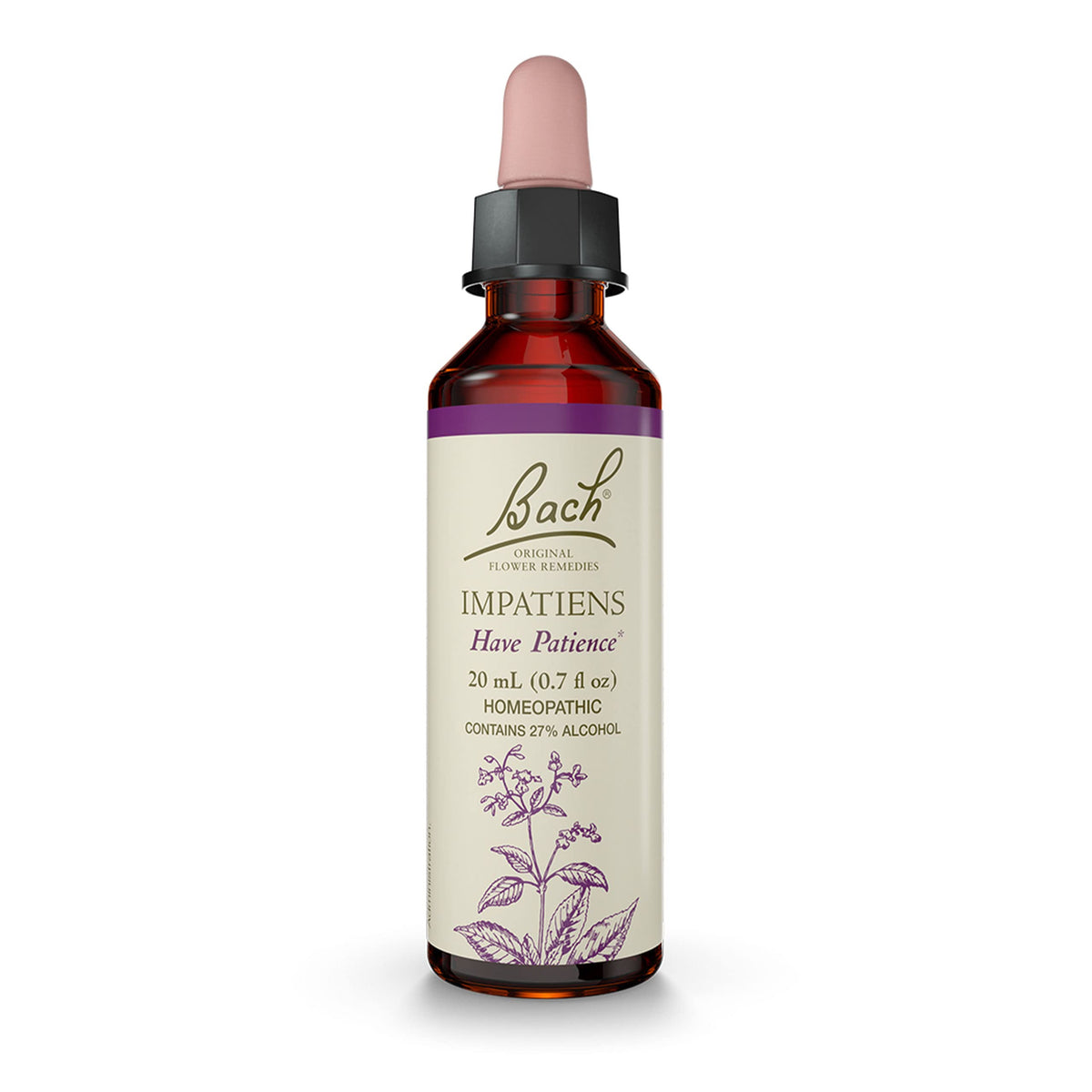 Bach Impatiens bottle pour promotes patience during busy moments
