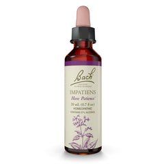 Bach Original Impatiens bottle aids emotional balance with gentle patience.