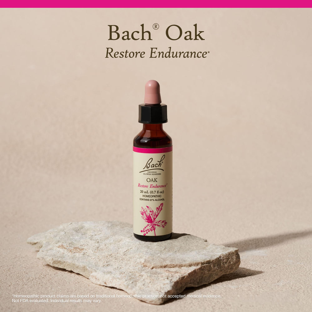 Bach Original Oak bottle displayed on shelf as a trusted emotional wellness option.