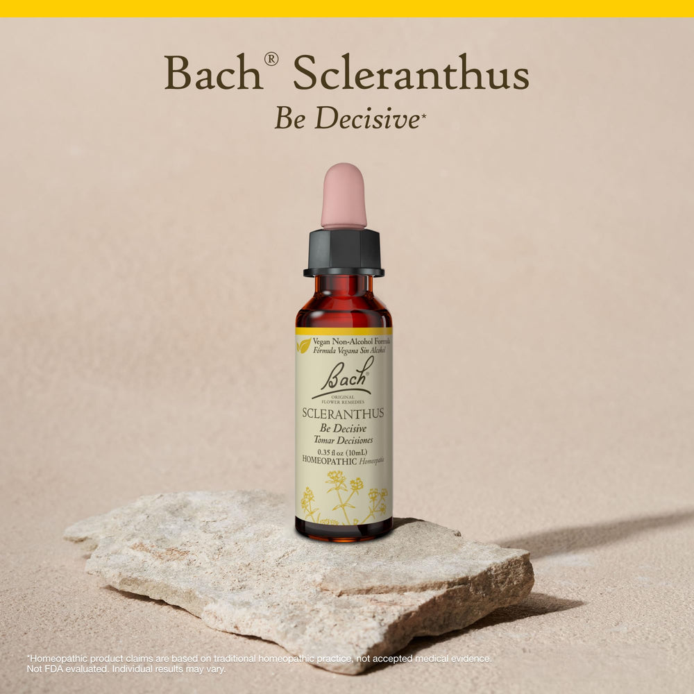 Packaging front of Bach remedies emphasizing natural emotional balance