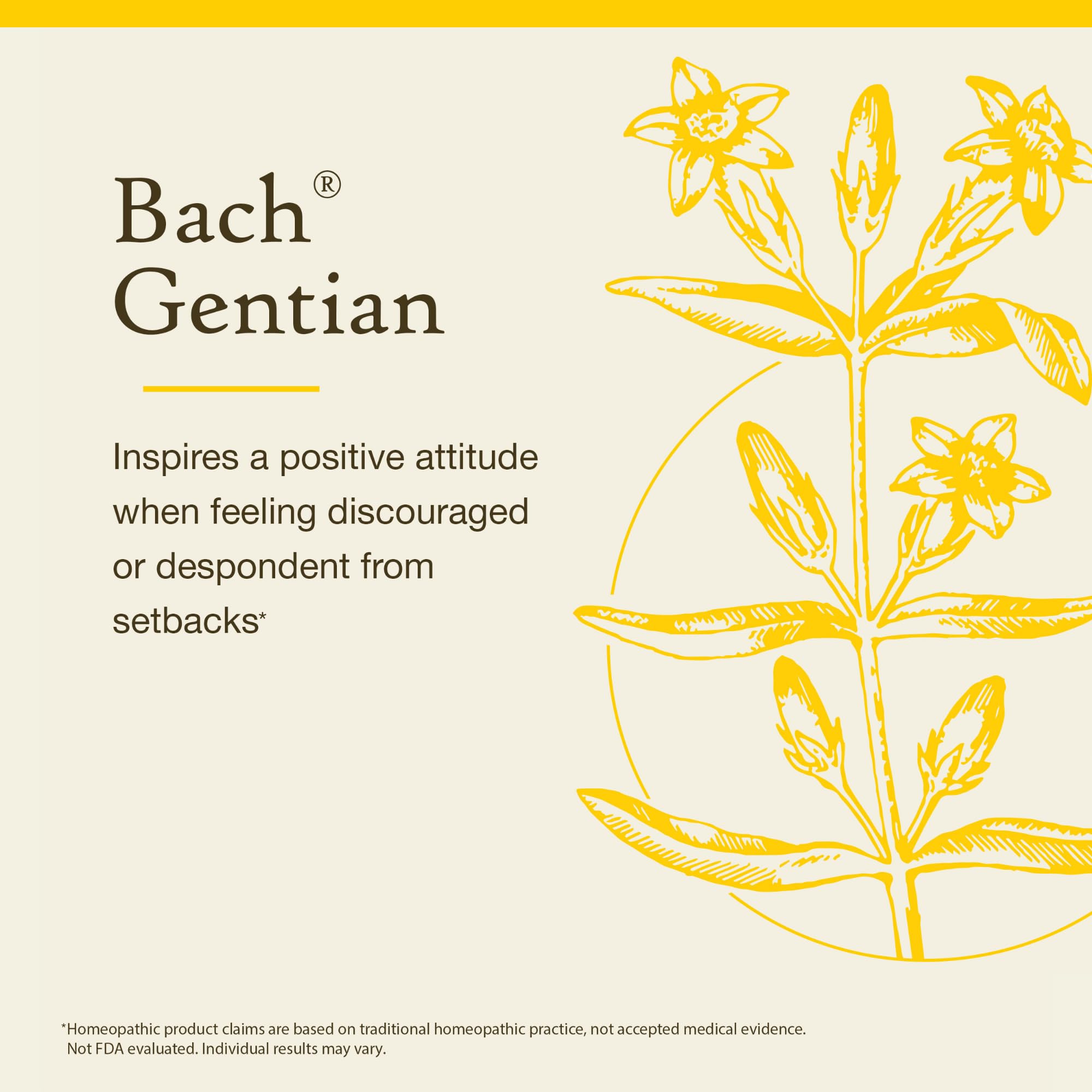 Bach Original Flower Remedies packaging highlights vegan, gluten-free, sugar-free formulation.