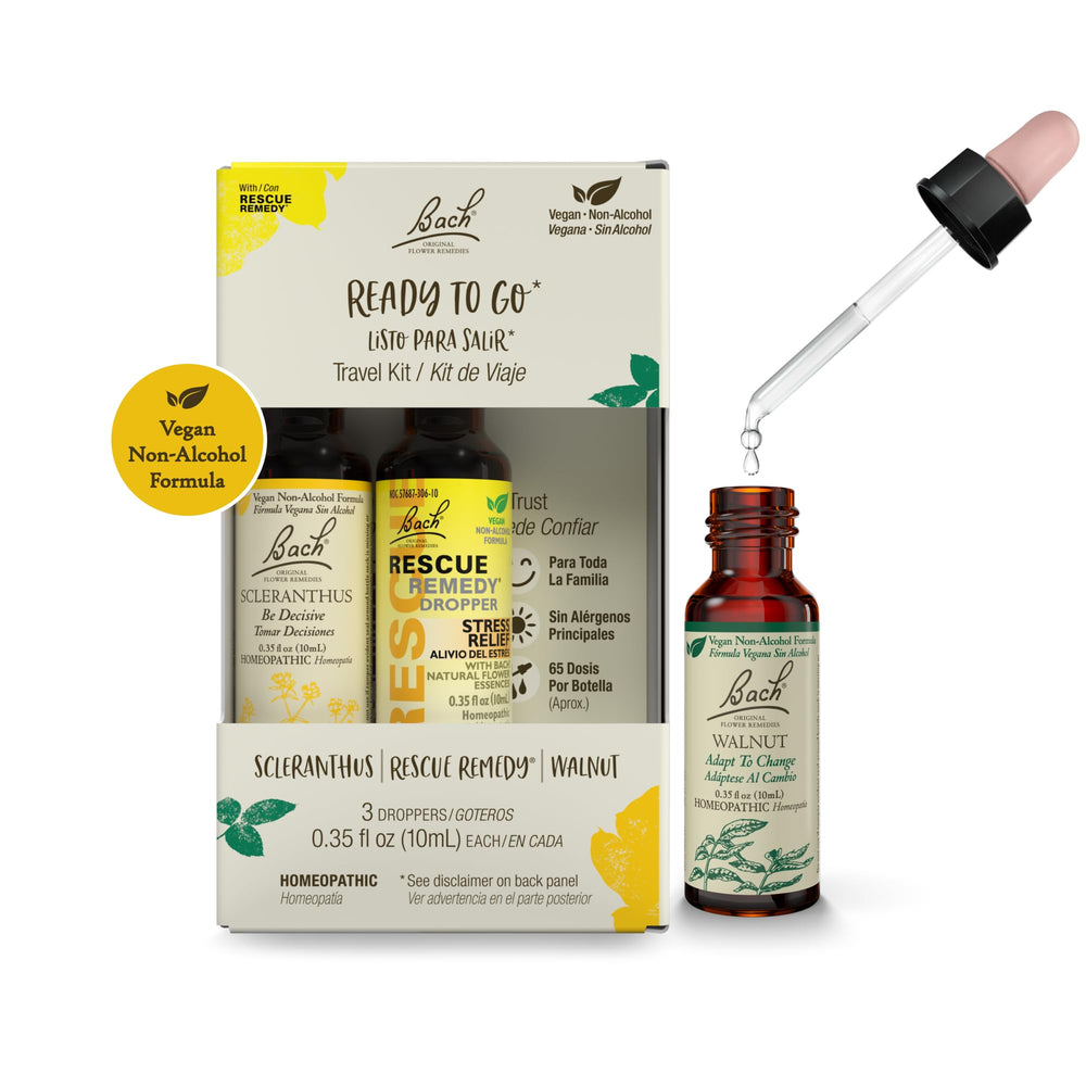 Bach Original Flower Remedies Ready-To-Go Trio Kit box for on-the-go emotional balance