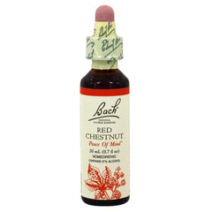 Bach Original Flower Remedies Red Chestnut bottle with dropper ready for calming, compassionate usage.