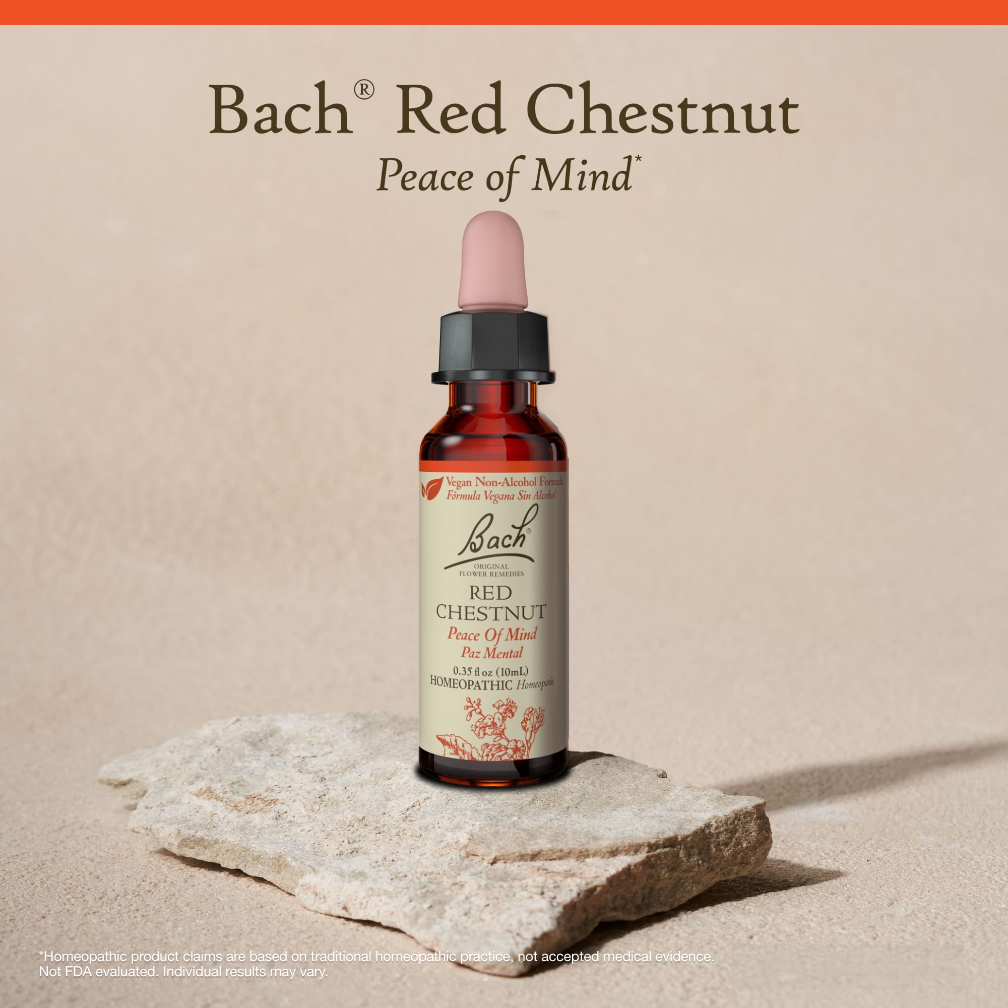 Close view of Bach Original Flower Remedies Red Chestnut essence for daily wellness.