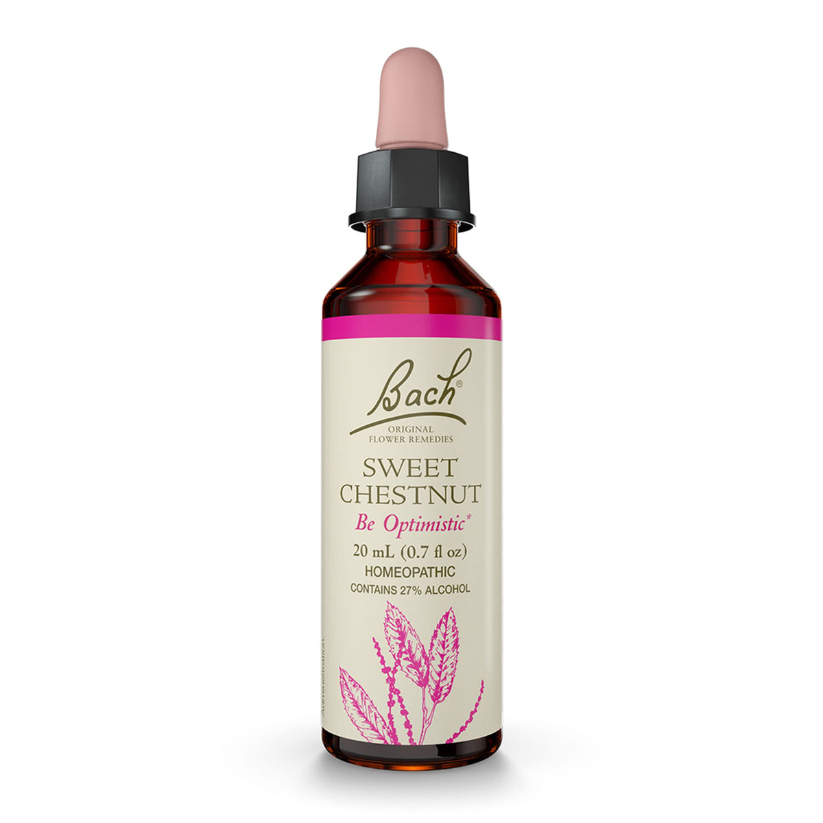 Bach Sweet Chestnut bottle close-up promoting emotional balance