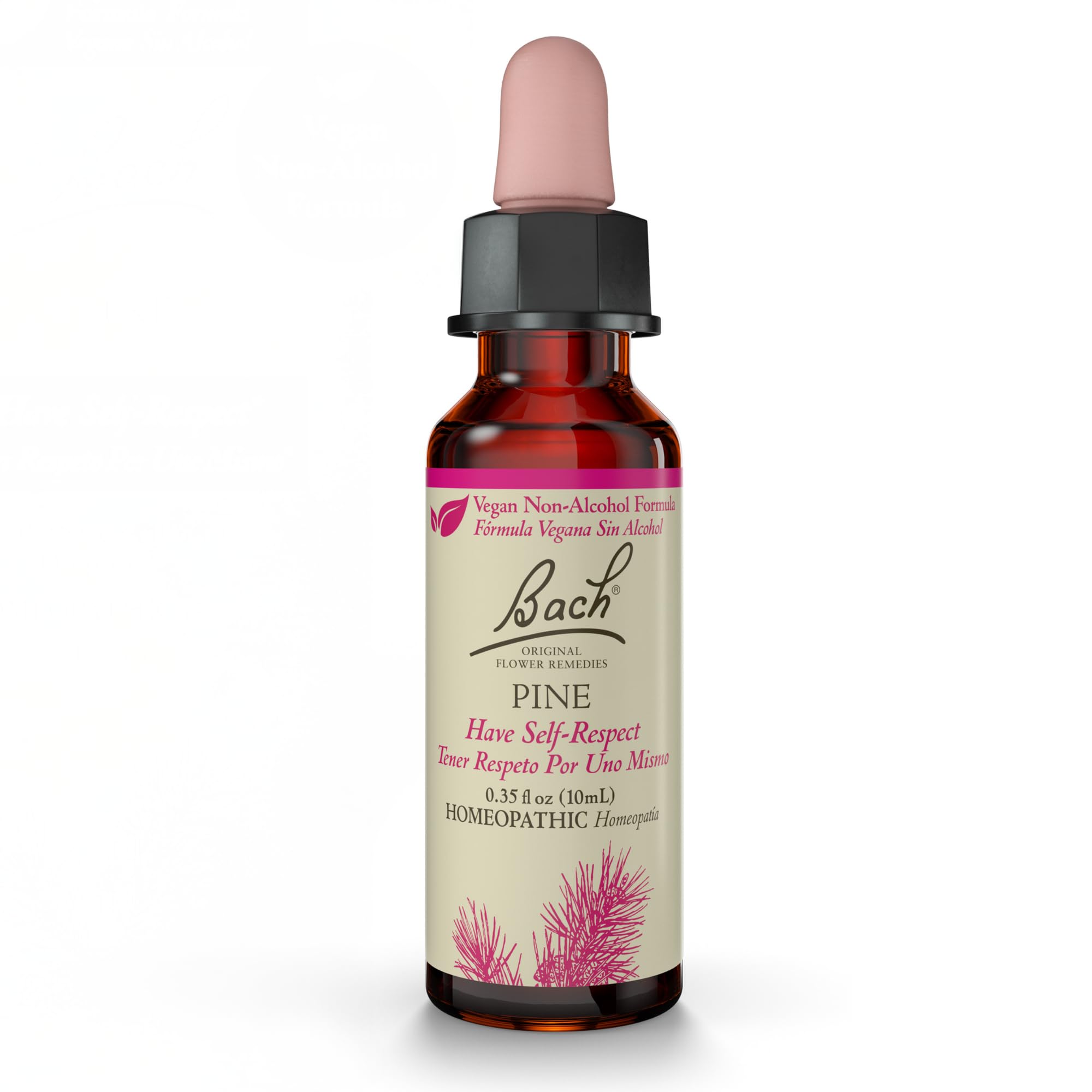 Bach Pine non-alcohol bottle supports emotional balance at home