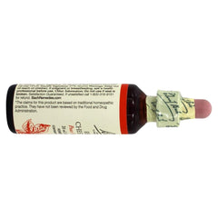 Close-up of Bach Red Chestnut label highlighting natural remedy and daily use.