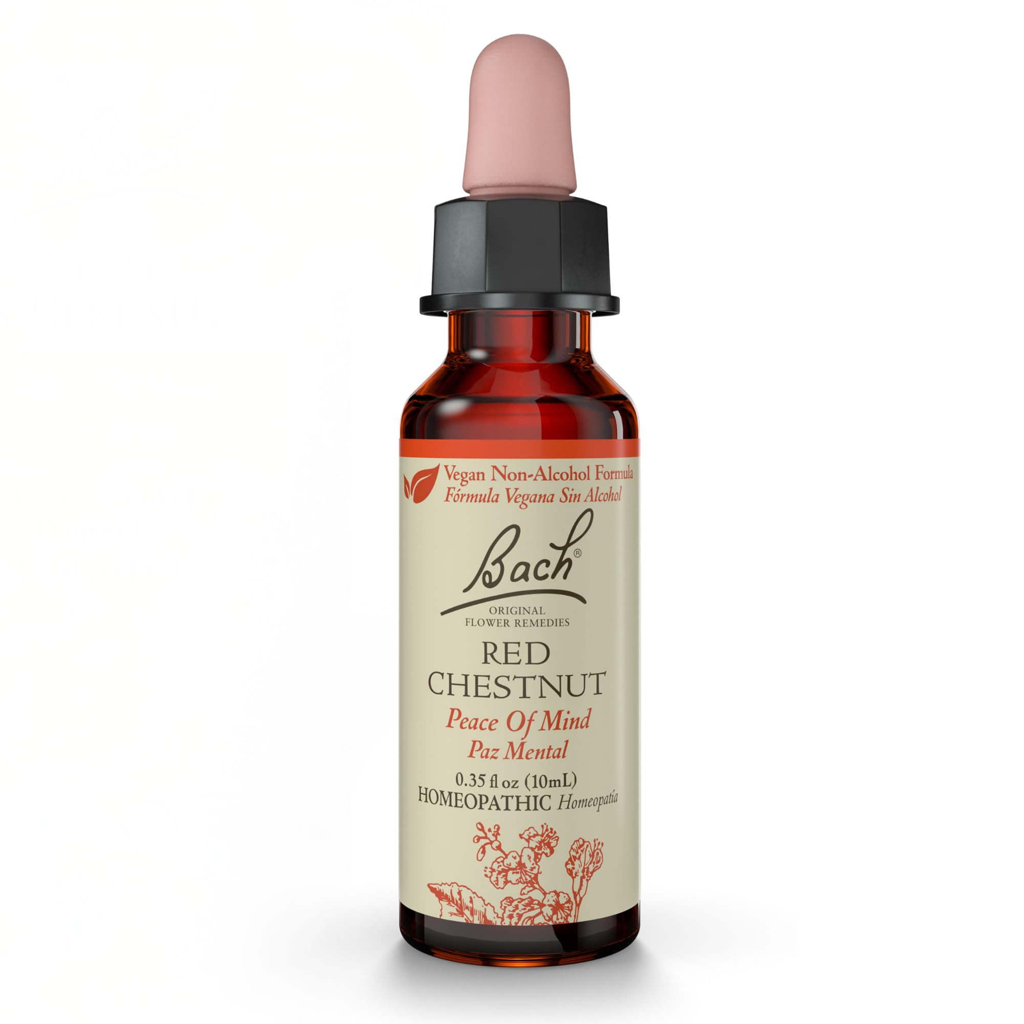 Bach Red Chestnut remedy bottle promotes peace of mind and compassionate care.