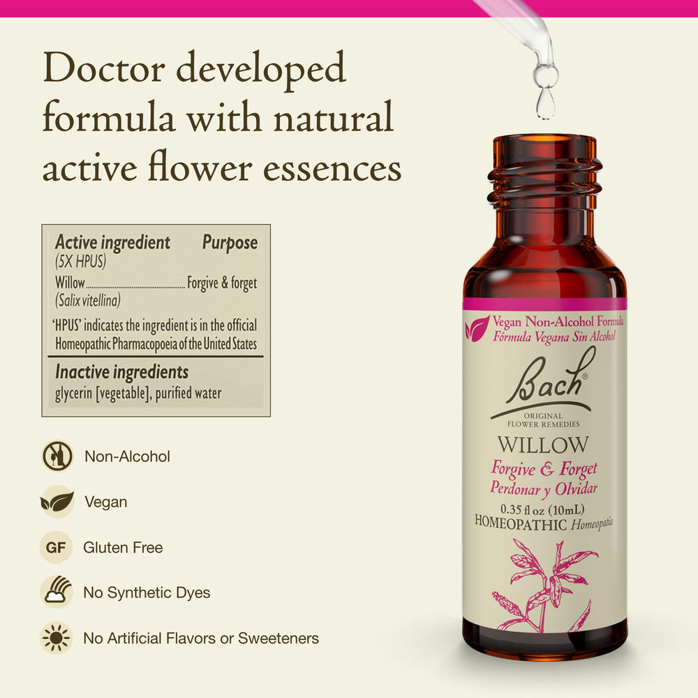 Bach Willow cuentagotas para dosis precisas y serenidad diaria.
