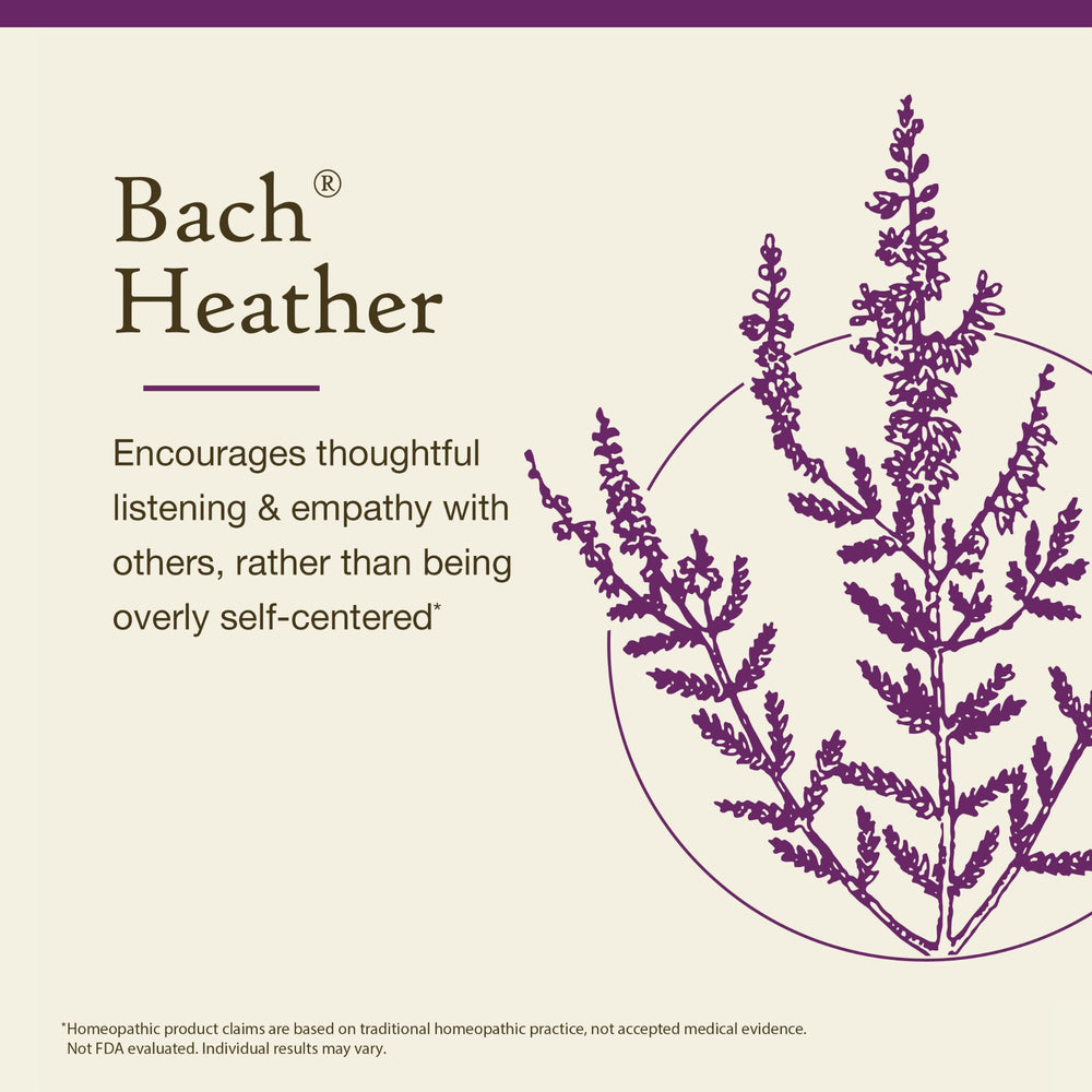 Bach Heather etiqueta del producto: información clara para selección consciente.