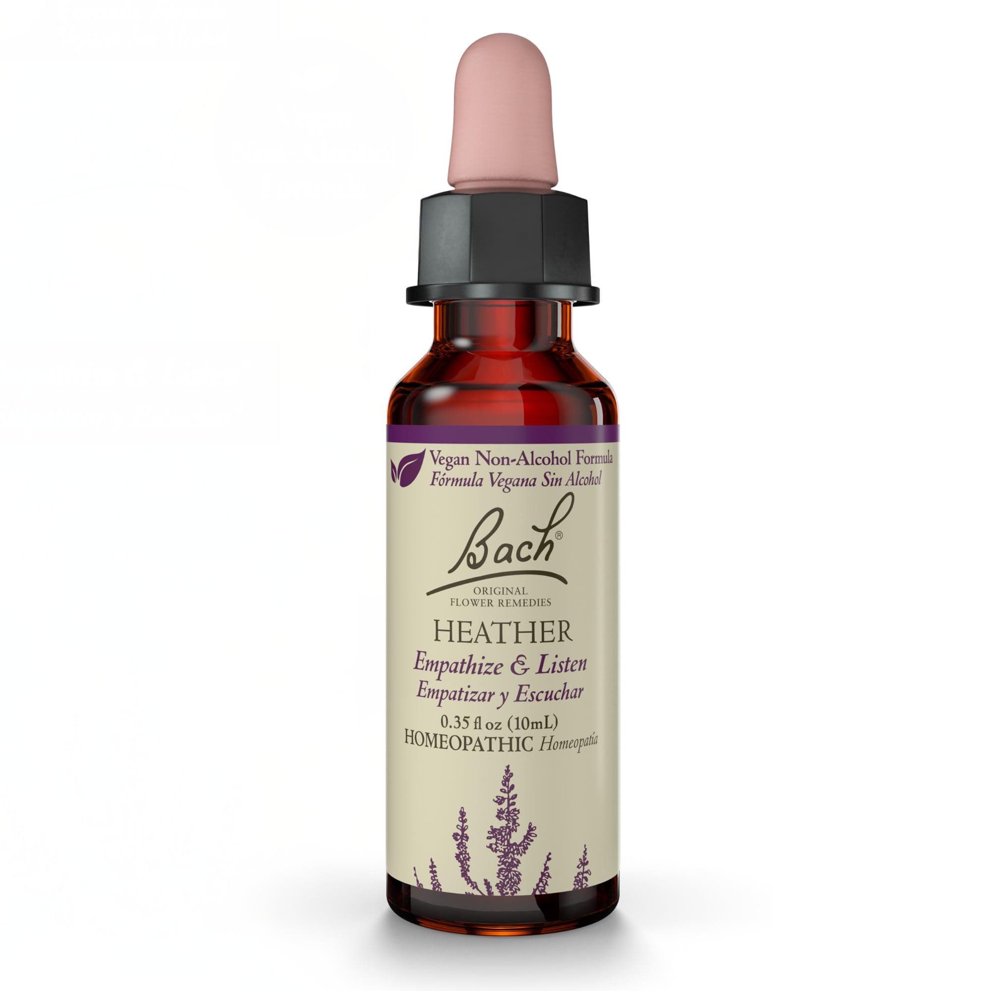 Bach Heather frasco 10ml: remedio de flores para equilibrio emocional suave.