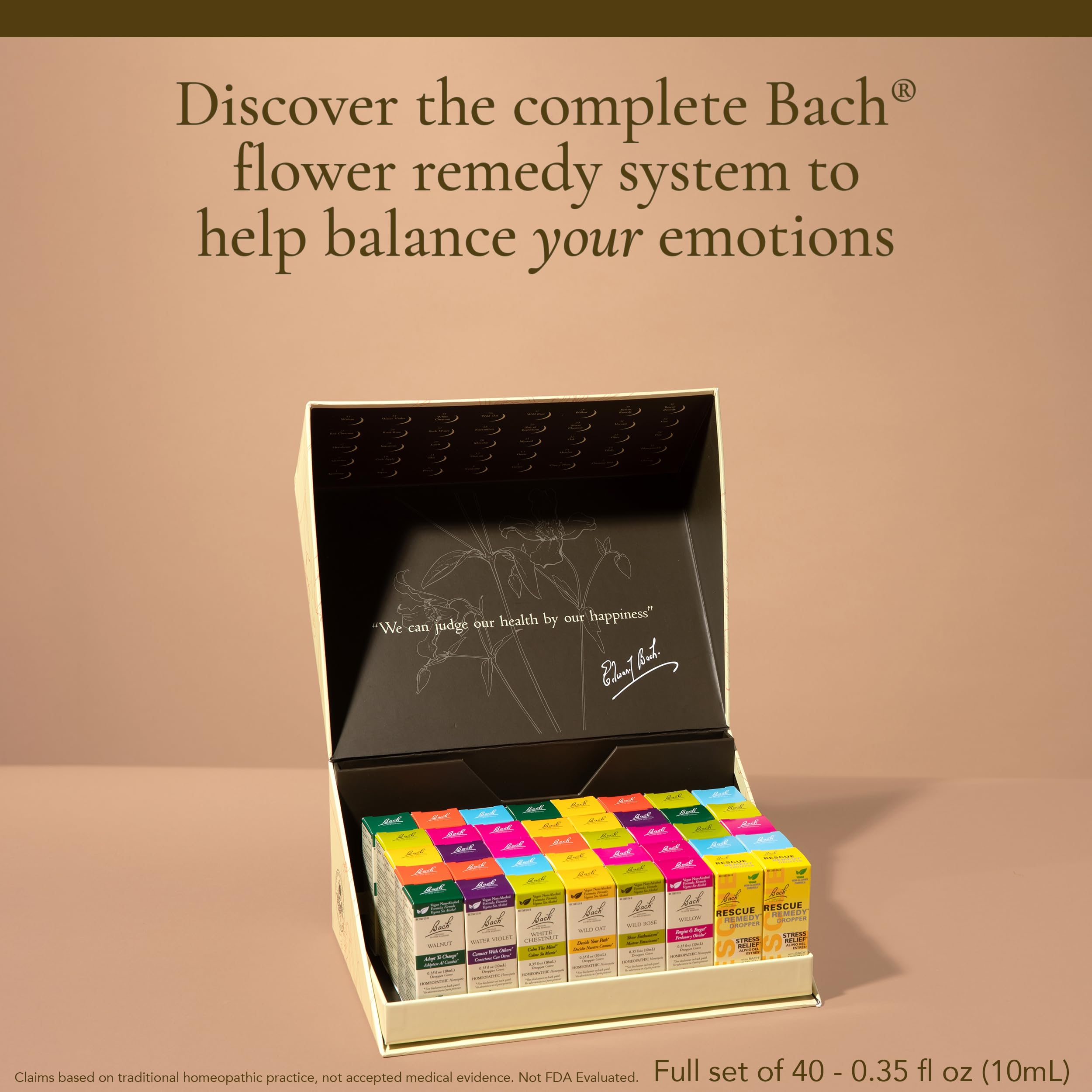 Bach Rescue Remedy non-alcohol droppers for stress during busy moments.